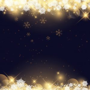 クリスマスの雪片と星（黒）